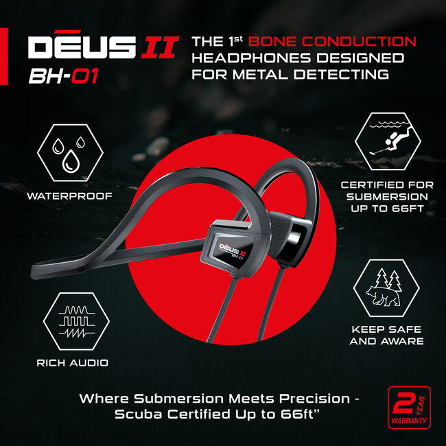 XP Metaaldetectors Deus 2 BH-01 Bone conduction Hoofdtelefoon