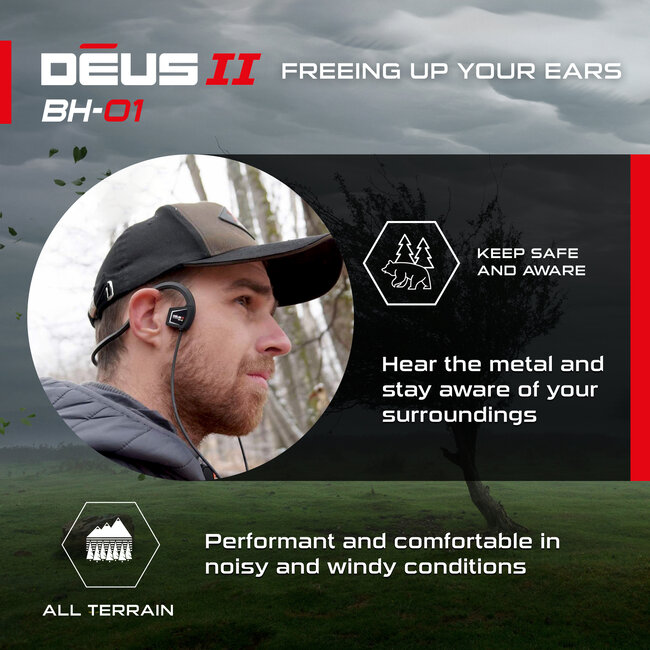 XP Metaaldetectors Deus 2 BH-01 Bone conduction Hoofdtelefoon