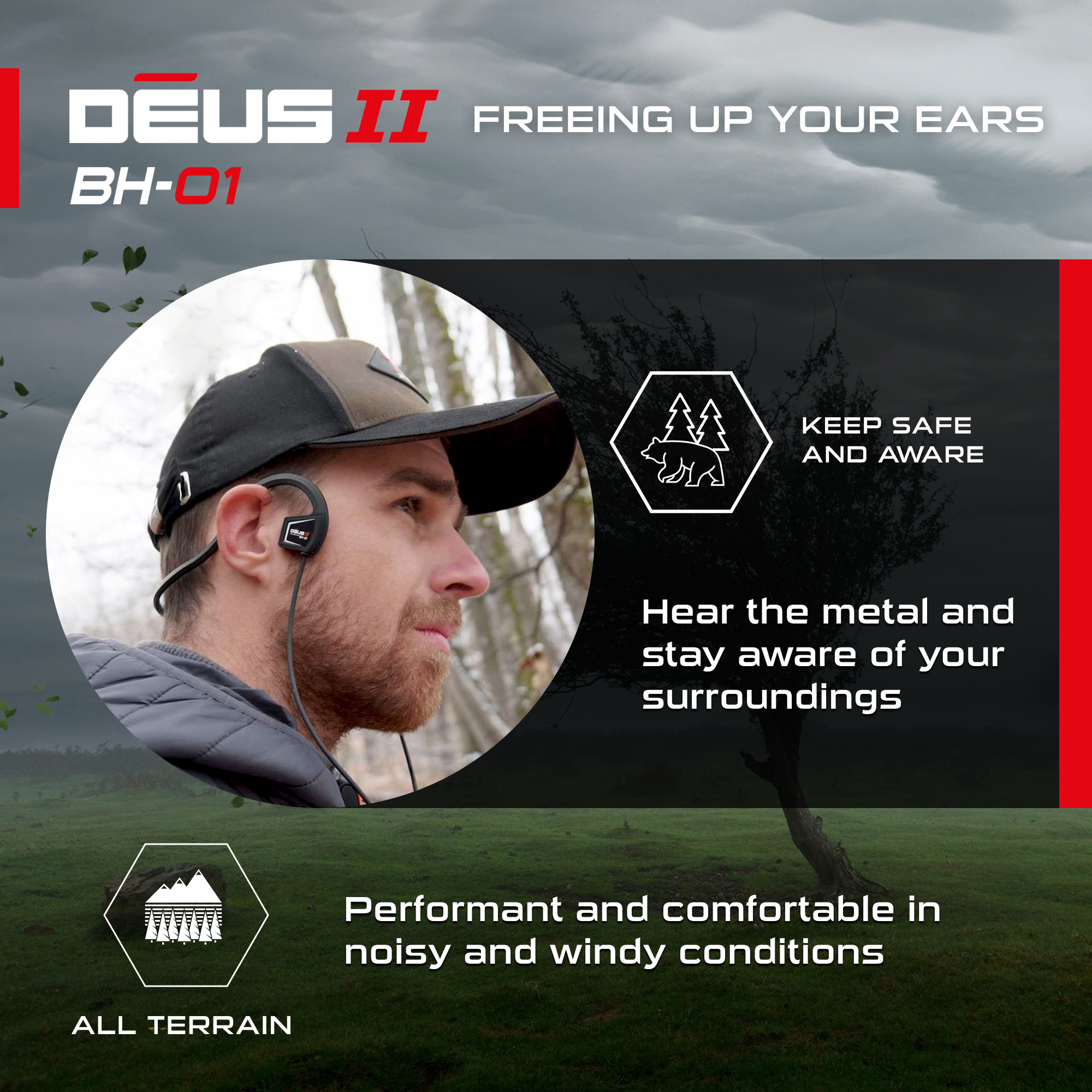 XP Metaaldetectors Deus 2 BH-01 Bone conduction Hoofdtelefoon