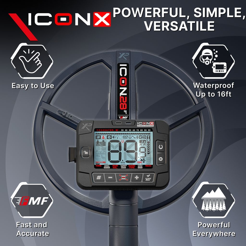 XP Metaaldetectors XP ICON X metal detector with WSA ST headphones – complete, wireless & waterproof up to 5 meters