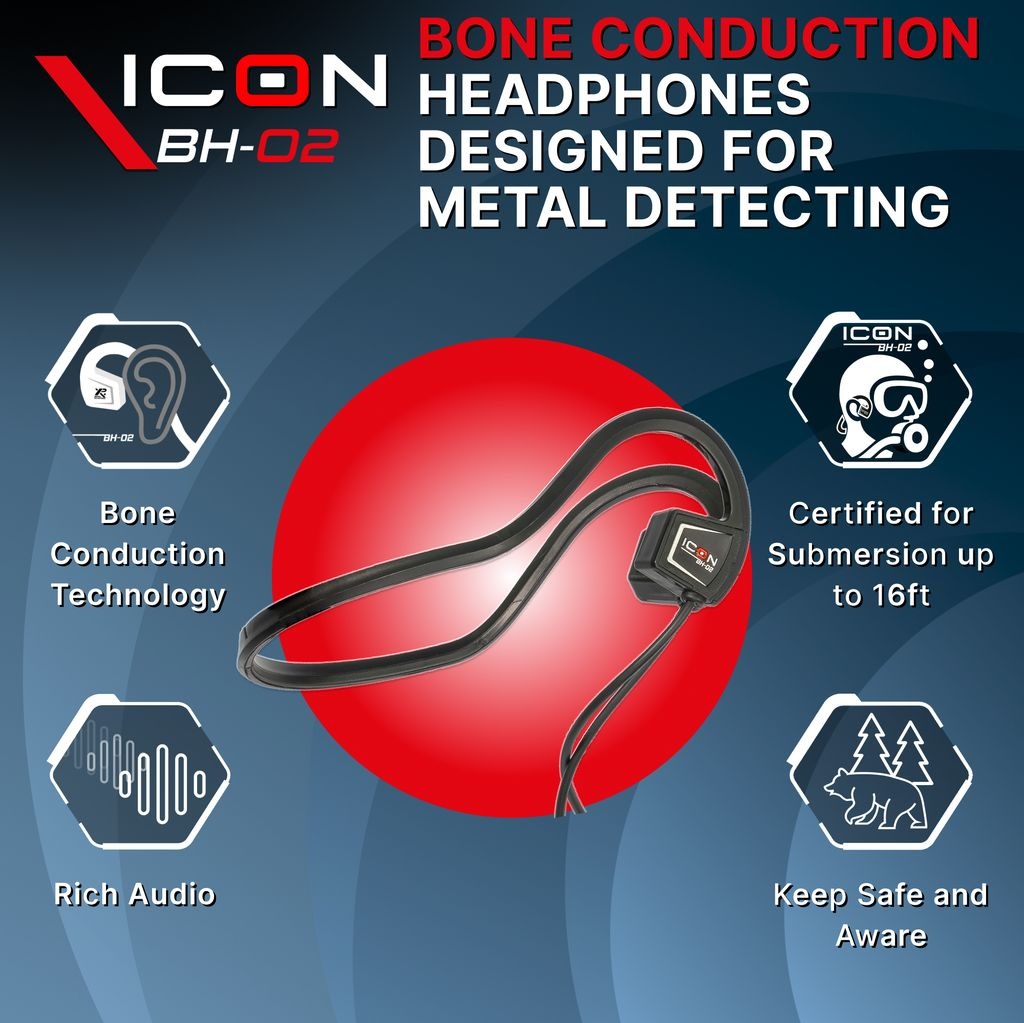 XP Metaaldetectors XP BH-02 Bone Conduction Headphones – for ICON and ICON X (waterproof for wading and diving)