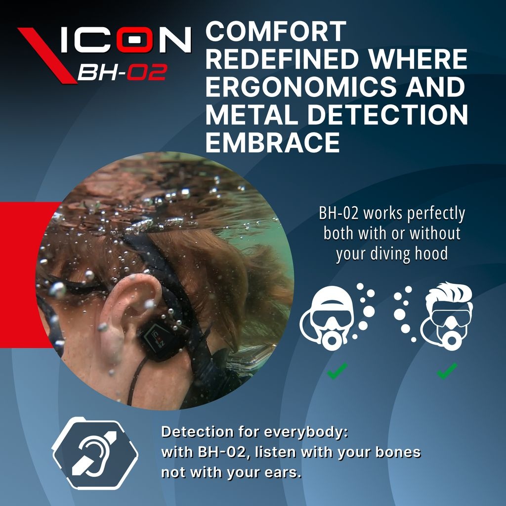 XP Metaaldetectors XP BH-02 Bone Conduction Headphones – for ICON and ICON X (waterproof for wading and diving)