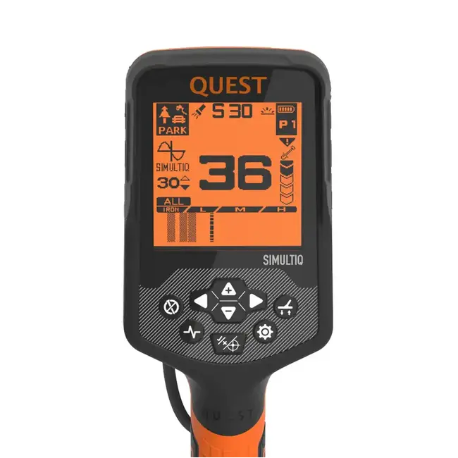 Quest Quest S30 Multifrequenz-Metalldetektor für Land, Strand und Wasser