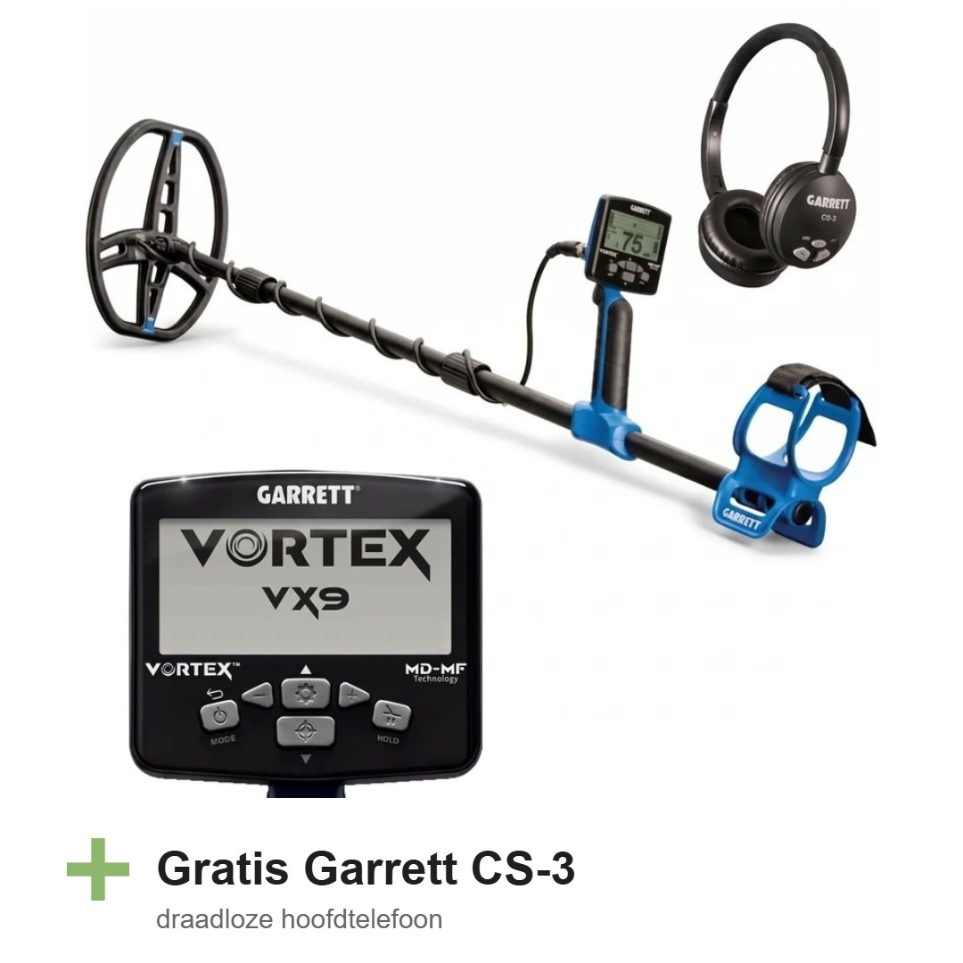 Garrett Vortex VX9 Metaaldetector + GRATIS CS-3 draadloze hoofdtelefoon