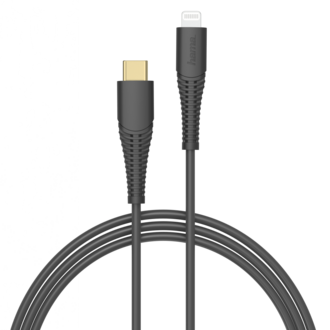 HAMA HAMA Snellaad-/gegevenskabel, USB-C - Lightning, 1,5m, Zwart HAMA HAMA Snellaad-/gegevenskabel, USB-C - Lightning, 1,5m, Zwart