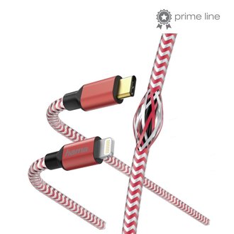 HAMA HAMA Snellaad "Reflective", USB-C - Lightning, 1,5m, Rood HAMA HAMA Snellaad "Reflective", USB-C - Lightning, 1,5m, Rood