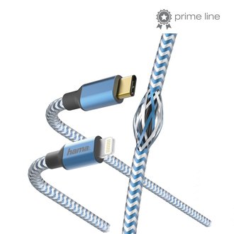 HAMA Snellaad "Reflective", USB-C - Lightning, 1,5m, Blauw
