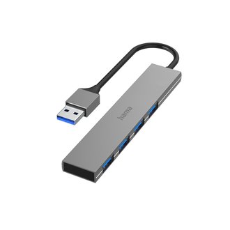 HAMA HAMA USB-hub, 4-poorts, 4x USB-A, Ultra Slim