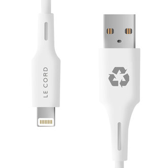 Le Cord Le Cord Lightning-naar-USB-A, 1.2m, Wit, Made of recycled plastics Le Cord Le Cord Lightning-naar-USB-A, 1.2m, Wit, Made of recycled plastics