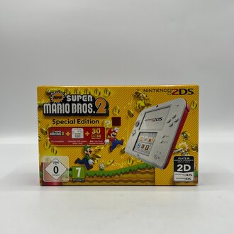 Nintendo 2DS White + Red New Super Mario Bros. 2 - Compleet in doos