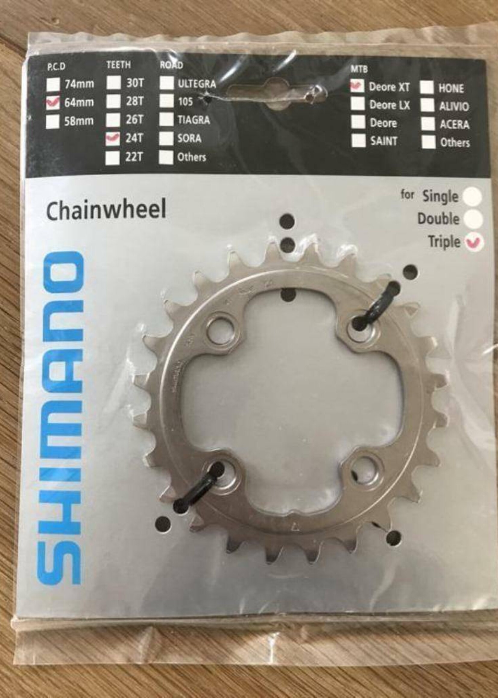 Shimano Shimano Deore XT FC-M780 kettingblad 24T 64 mm 10 speed