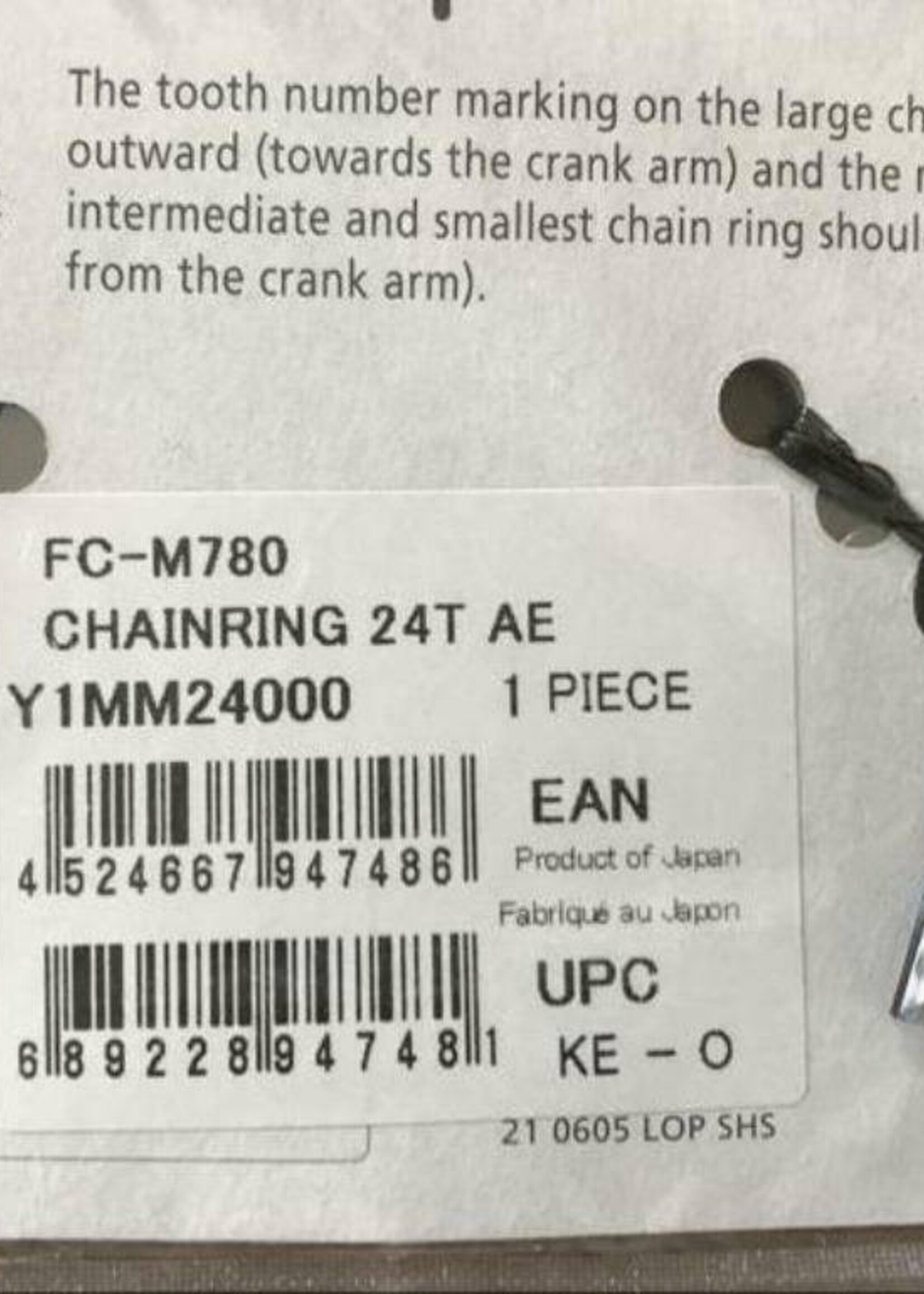 Shimano Shimano Deore XT FC-M780 kettingblad 24T 64 mm 10 speed
