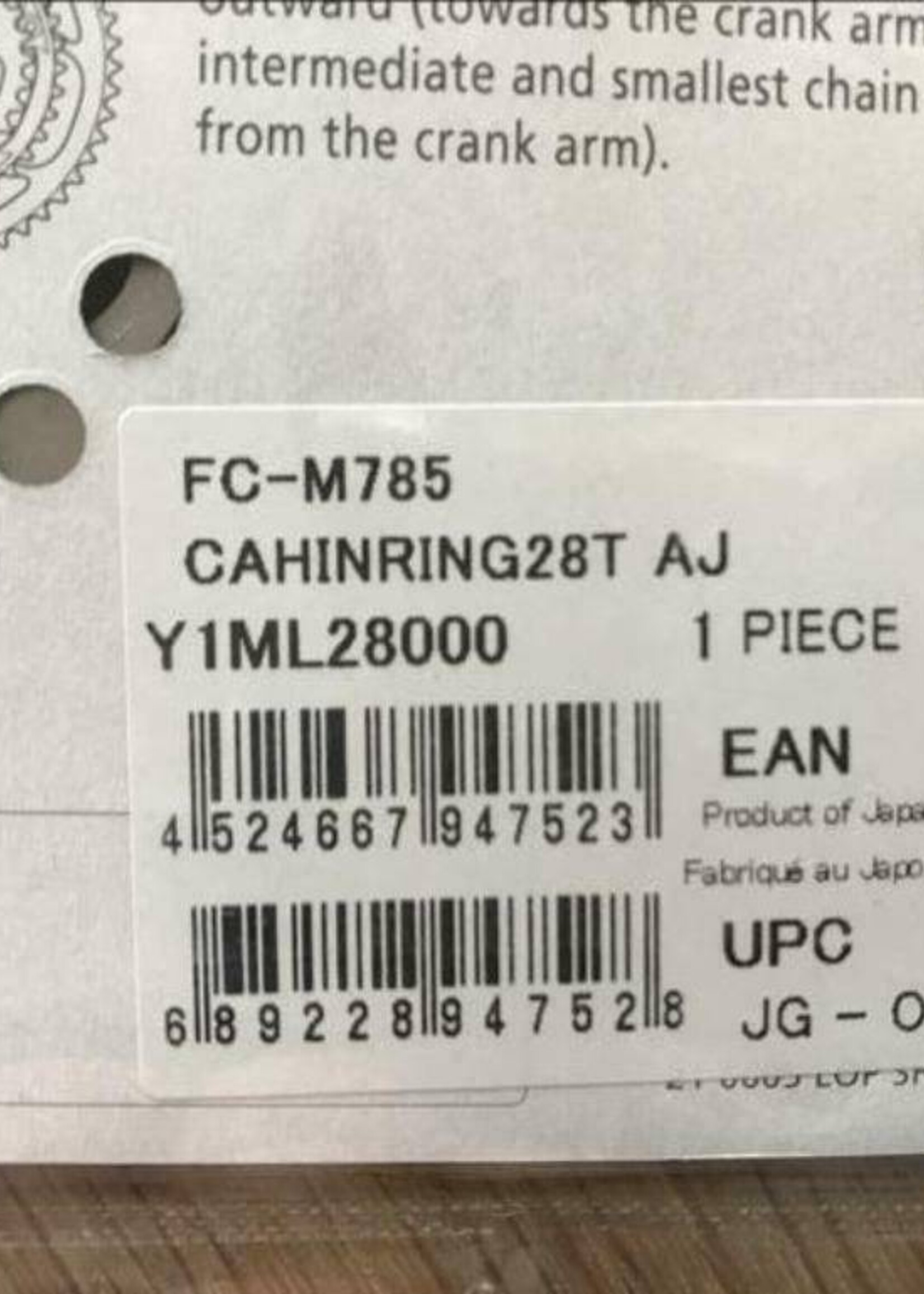 Shimano Shimano Deore XT FC-M785 kettingblad 28T 64 mm 10 speed