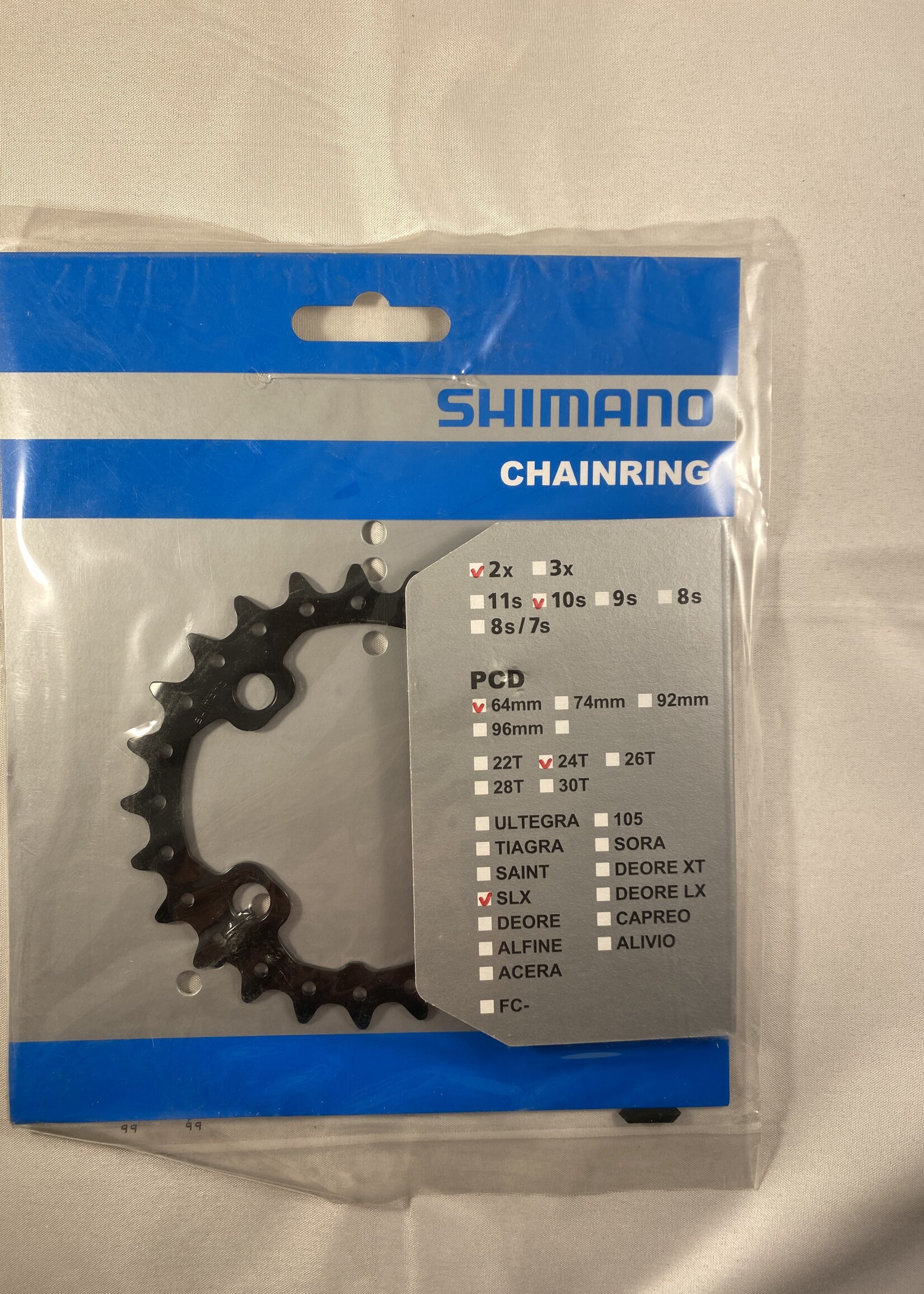 Shimano Shimano SLX FC-M675 kettingblad 24T 64 mm 10 speed  zwart