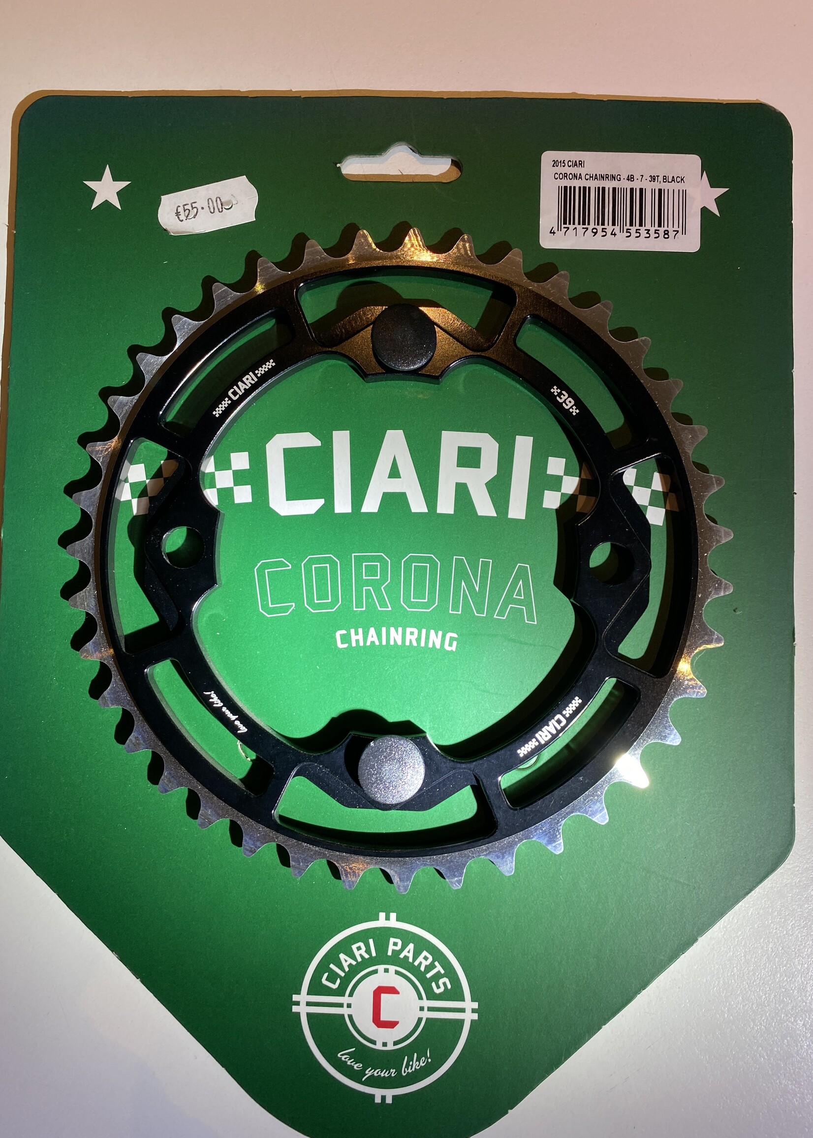Ciari Ciari Corona 4-Bouten Race BMX Chainwheel 39t silver - zwart