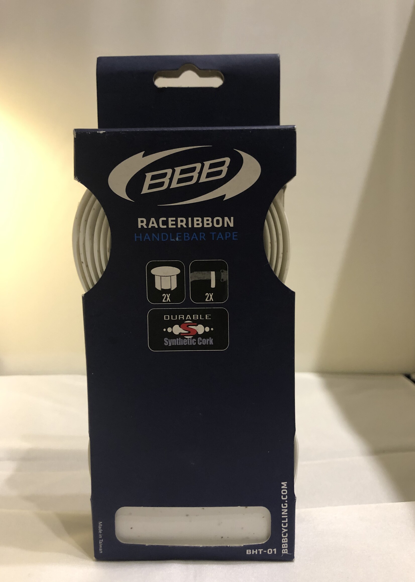 BBB Stuurlint BBB BHT-01 Raceribbon Gel  - Wit met stippenpatroon