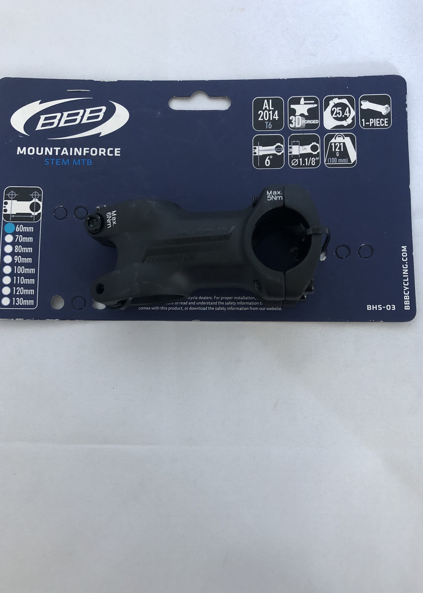 BBB BBB MTB Stuurpen BHS-03 25.4mm 60/70/120/130 mm