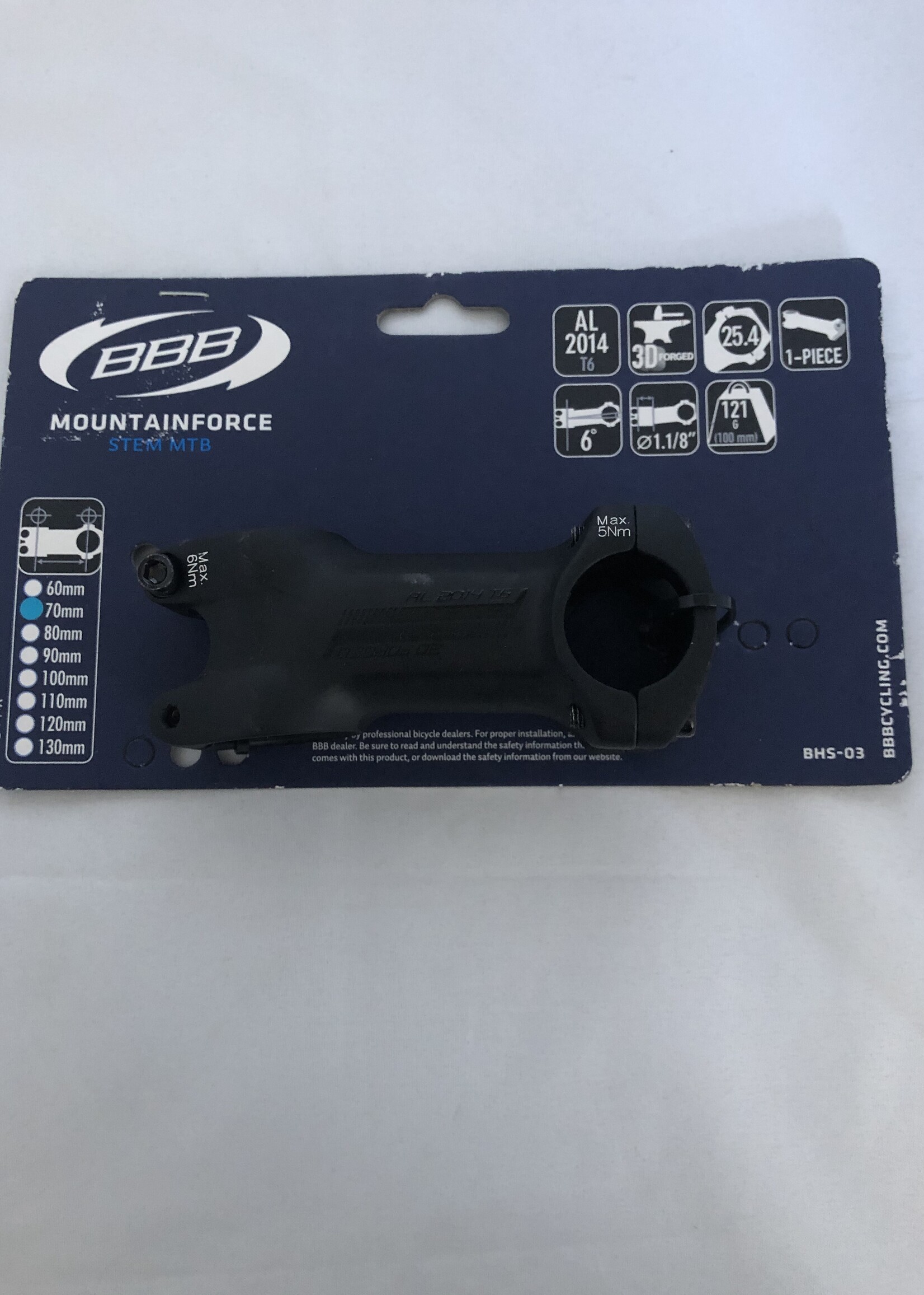 BBB BBB MTB Stuurpen BHS-03 25.4mm 60/70/120/130 mm