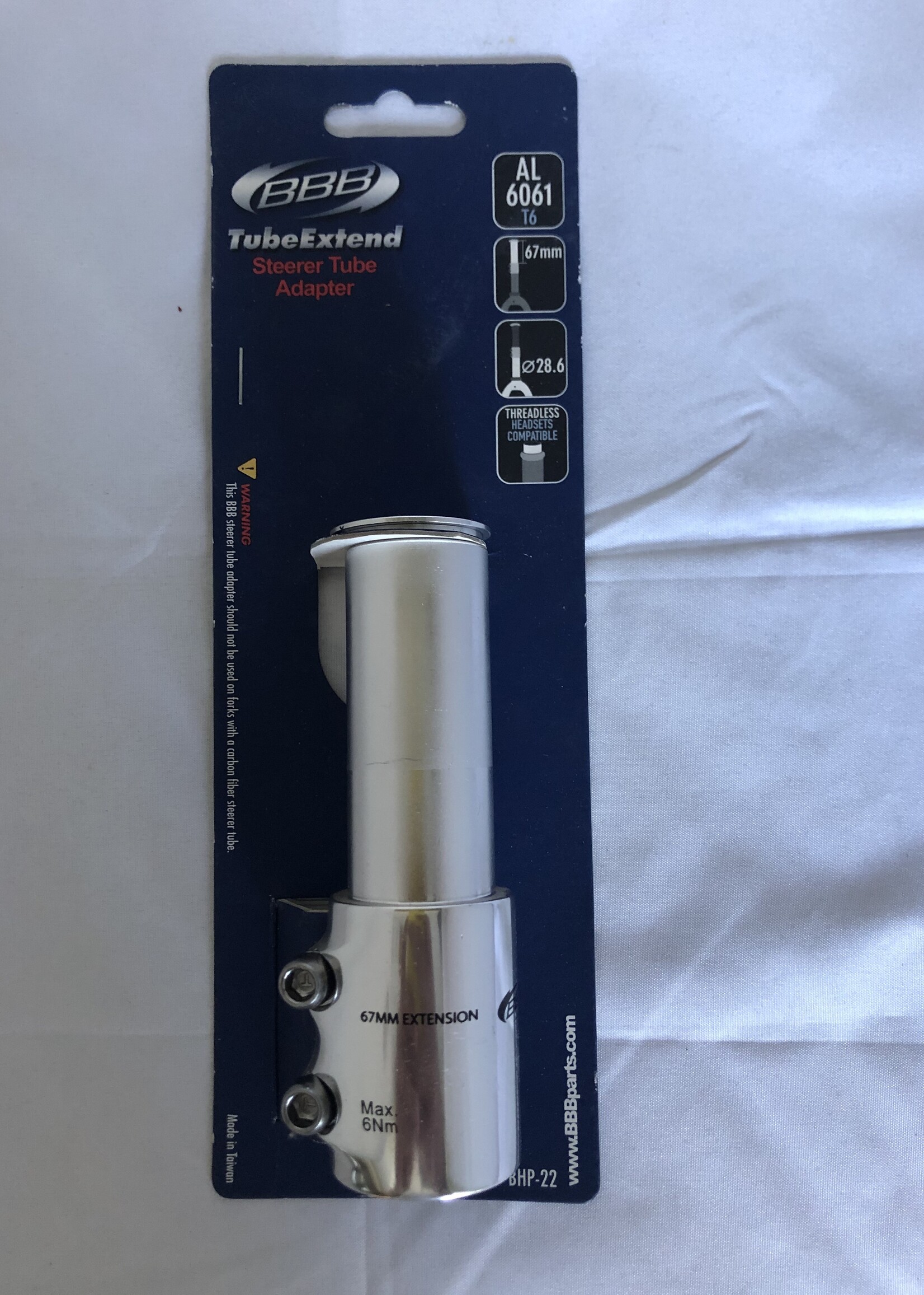 BBB BBB Stuurbuis verlenger BHP 22 28.6mm Zilver