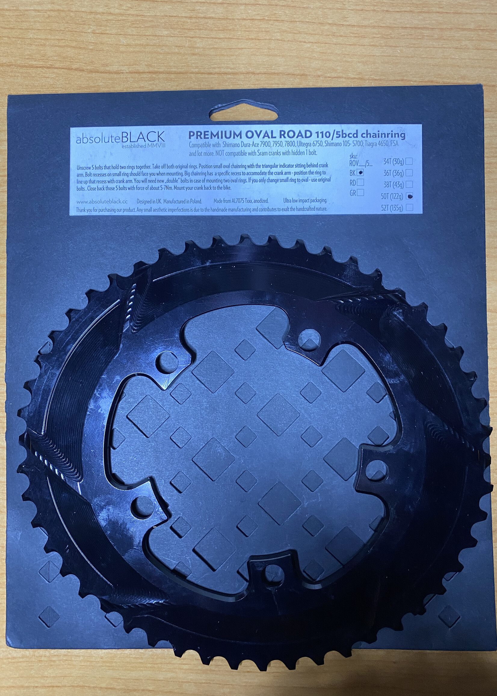 AbsoluteBlack AbsoluteBlack Premium oval road 110/5bcd 50T