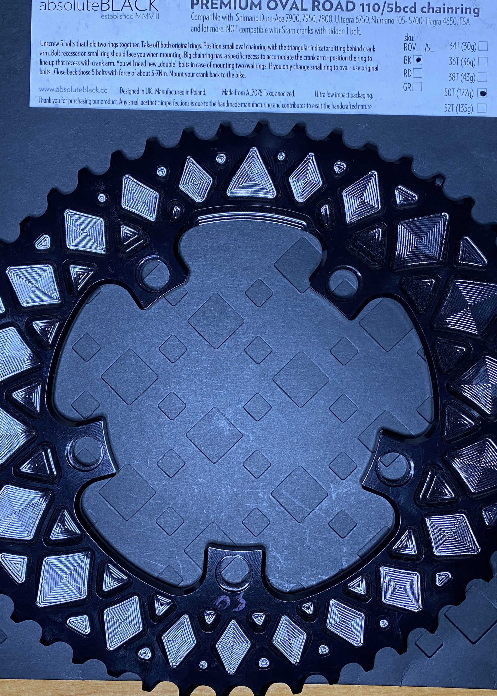 AbsoluteBlack AbsoluteBlack Premium oval road 110/5bcd 50T