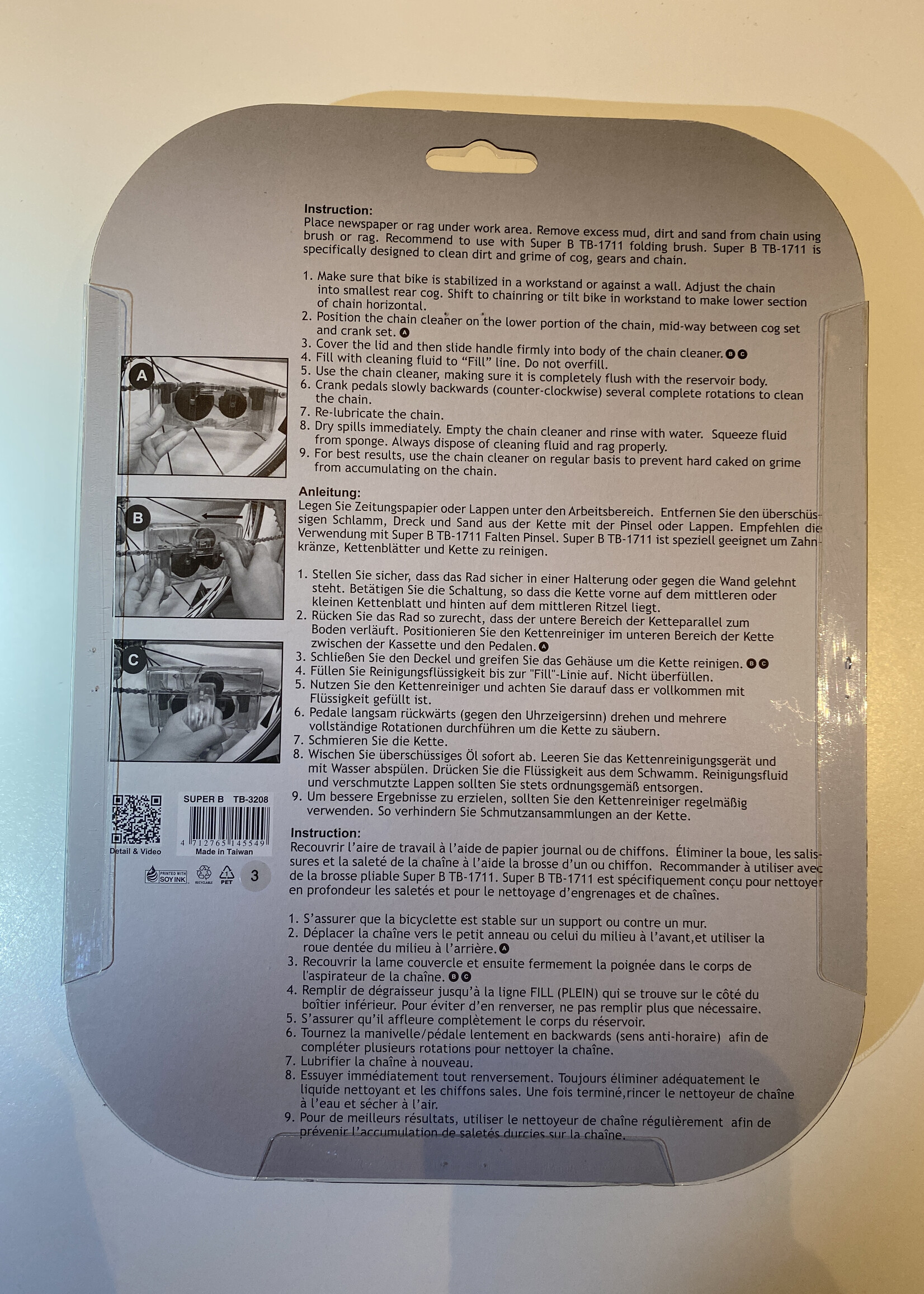 SuperB SUPER B KETTINGREINIGER CLASSIC MET HANDGREEP TR-3208 BLISTER 300199