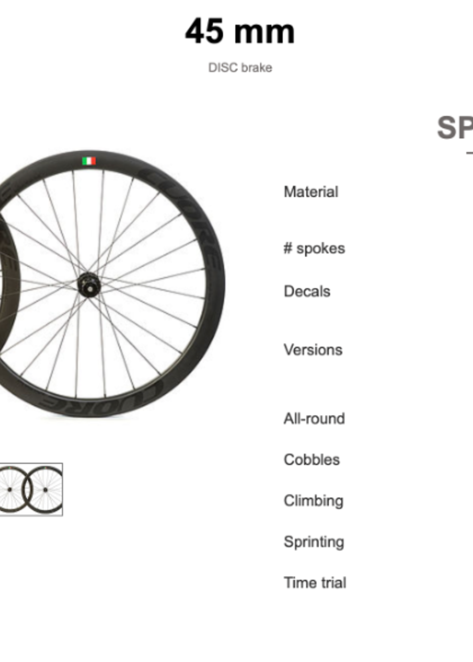 Cuore Cuore Carbon wielen voor disc remmen