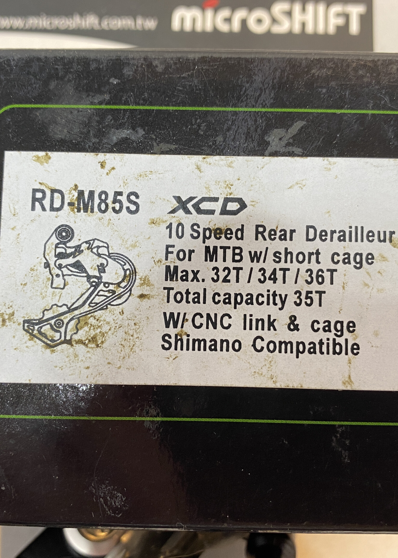 Microshift Microshift RD-M85 S XCD 10 speed MTB achterderailleur korte kooi