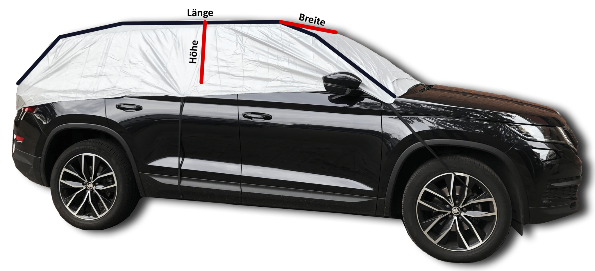 SUV abdeckung halbgarage besteht aus 100% Polyester und enthält eine wasserabweisende Schutzschicht