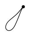 Schwarzer Spanner mit Kugel 6mm x 25cm – Elastisches Seil