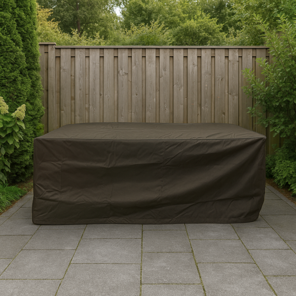 600D Schutzhülle für Gartentisch – Luxus Dunkelbraun