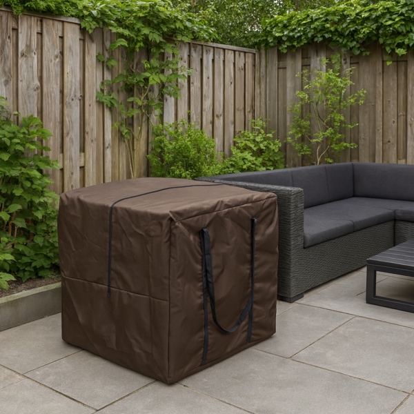 600D Aufbewahrungstasche für Gartenkissen – Luxus Dunkelbraun