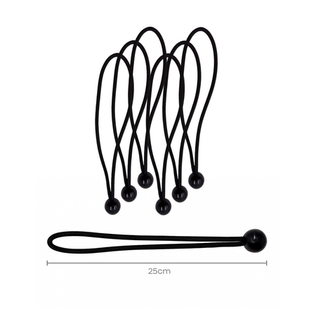 Accessoires Set aus 6 schwarzen Spanner mit Kugel