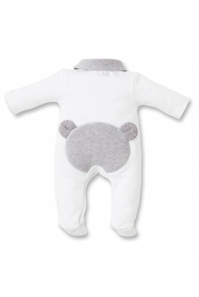 babypakje met teddy - wit/grijs