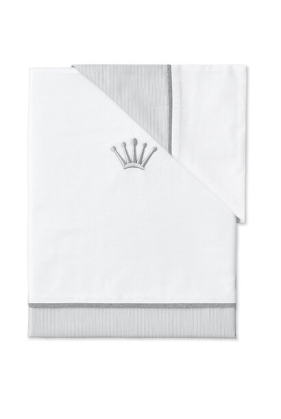 laken met sloop voor ledikant 170x105cm - Endless Grey