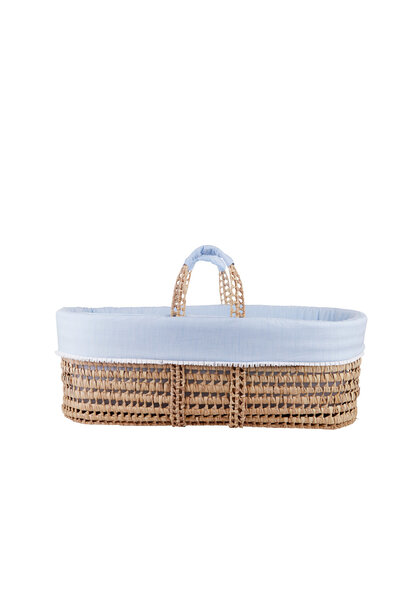 Sweet Blue Rieten reiswieg + Aankleding