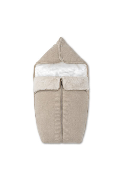 wol & cashmere Voetenzak voor reiswieg - beige