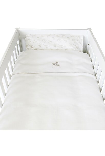 Safari donsovertrek bed 100x135cm  + sloop - wit linnen