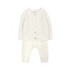 Tartine et Chocolat gebreide cashmere set van vest en broek - offwhite