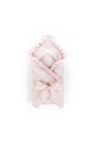 Cotton Pink doopdeken voetenzak 75x75cm - gawafeld