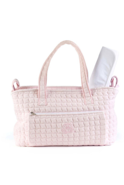 Cotton Pink verzorgingstas + waskussen - gewatteerd
