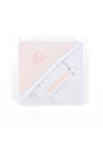 Cotton Pink kaphanddoek + washandje