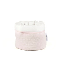 thumb-Cotton Pink verzorgingsmand rond - gewafeld-1