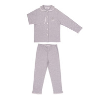 thumb-pyjama katoen broek en vest - grijs-1