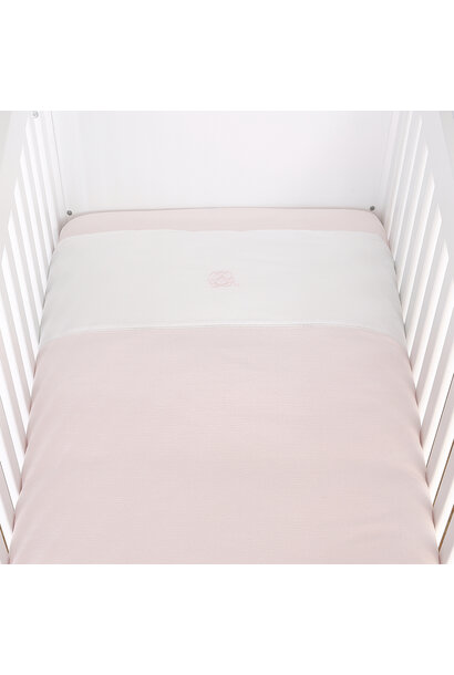 Cotton Pink donsovertrek bed 100x135cm  + sloop - gewafeld