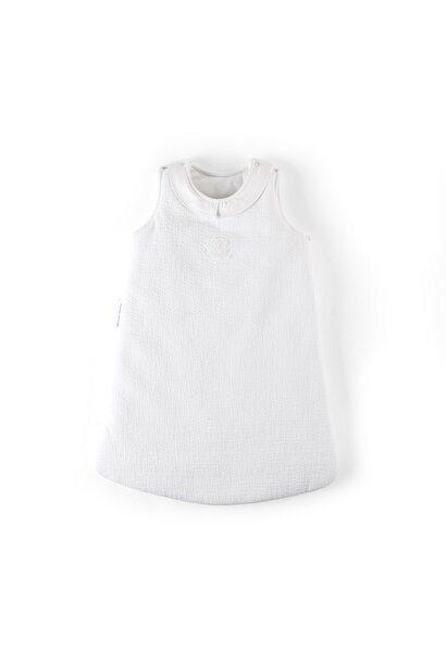Cotton White Slaapzak 60cm kraag - Gewafeld