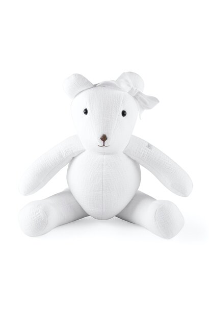 Cotton White Beer Patachou strik oor wit - Gewafeld