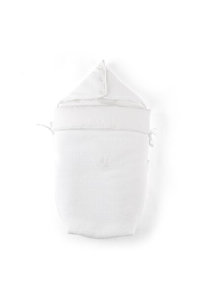 Cotton White Voetenzak voor reiswieg - Gewafeld