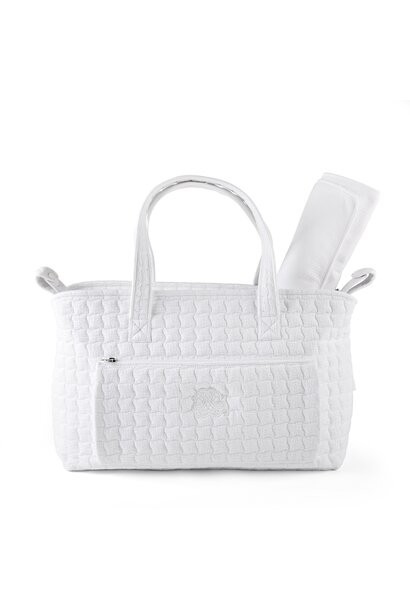 Cotton White Verzorgingstas + waskussen - Gewatteerd