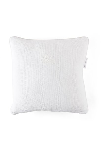 Cotton White Kussen geborduurd -gewafeld